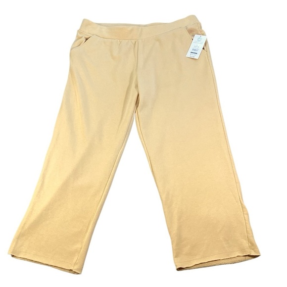 Secret Treasures Soft Mellow Yellow Sleep Lounge Pants Crop Pockets NEW Straight - Picture 2 of 11